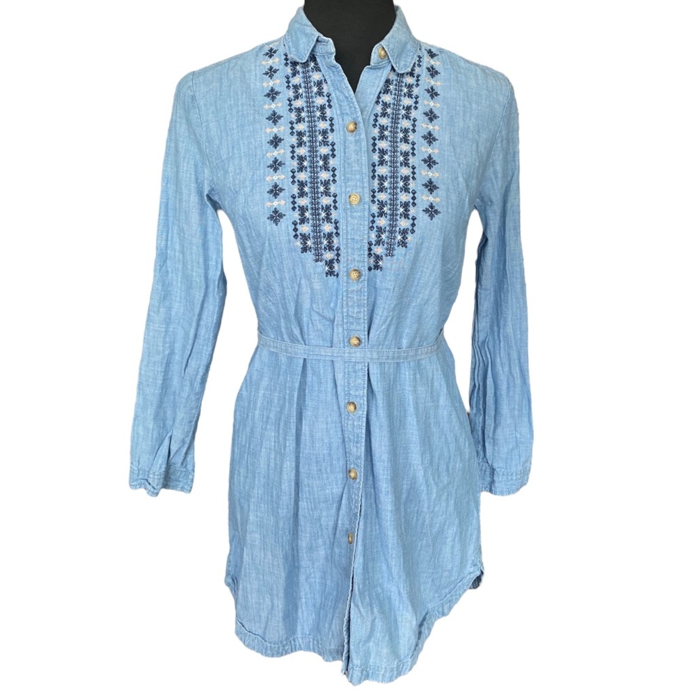 American Eagle Denim Button Down Tunic Shirt